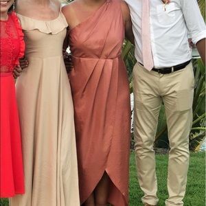 ASOS one shoulder silk dress